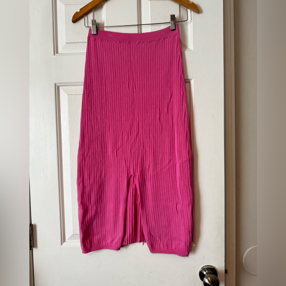 Free People Skyline Ribbed Midi Skirt | Bright Pink | Women's Size Medium 0528
